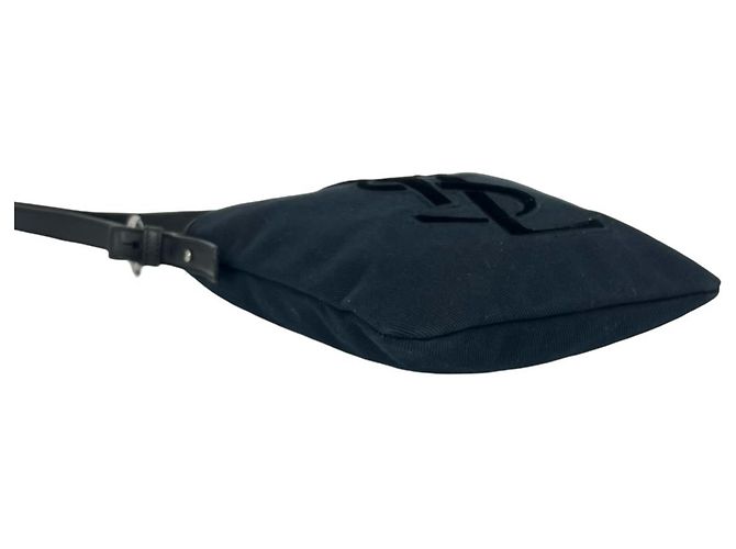 Borsa a tracolla in pelle e tela Yves Saint Laurent Nero - vista 7