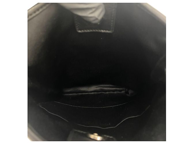 Borsa a tracolla in pelle e tela Yves Saint Laurent Nero - vista 9