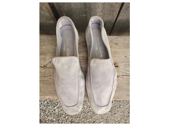 Autre Marque Mocassini Andrea Ventura in camoscio grigio - vista 2