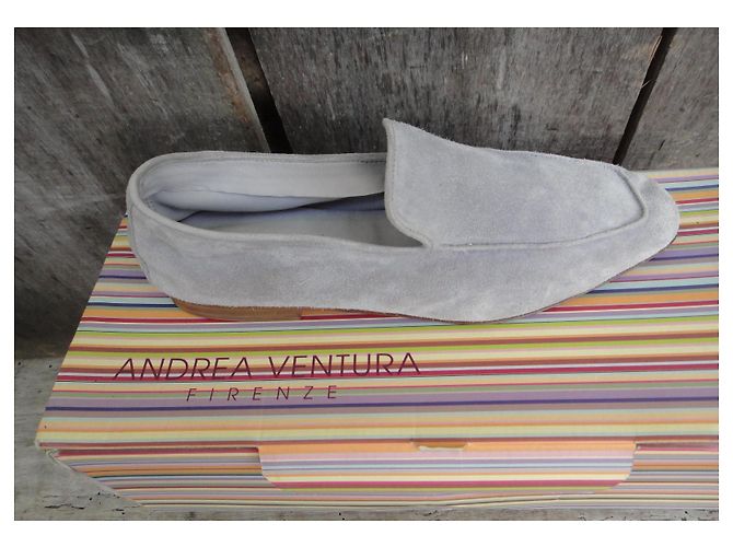 Autre Marque Mocassini Andrea Ventura in camoscio grigio - vista 4