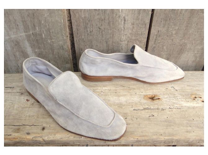 Autre Marque Mocassini Andrea Ventura in camoscio grigio - vista 5