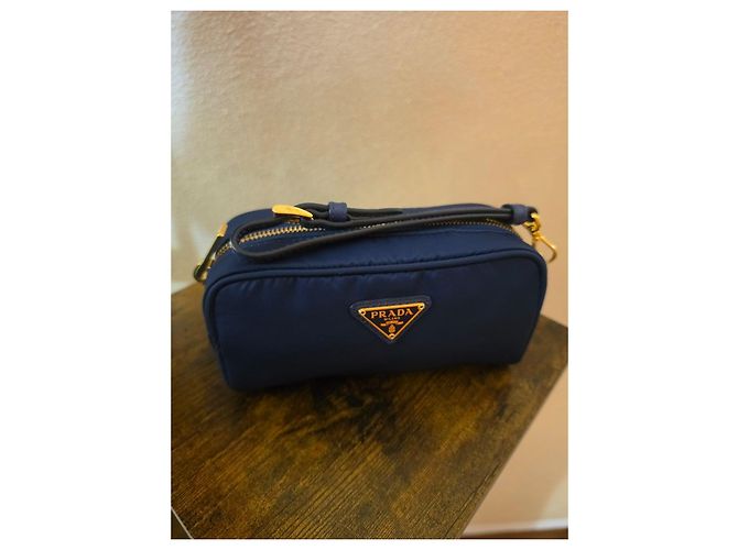 Bolsa de pulso Prada em nylon azul - vista 15