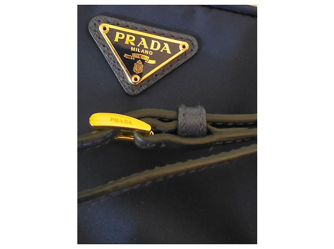 Bolsa de pulso Prada em nylon azul - vista 6