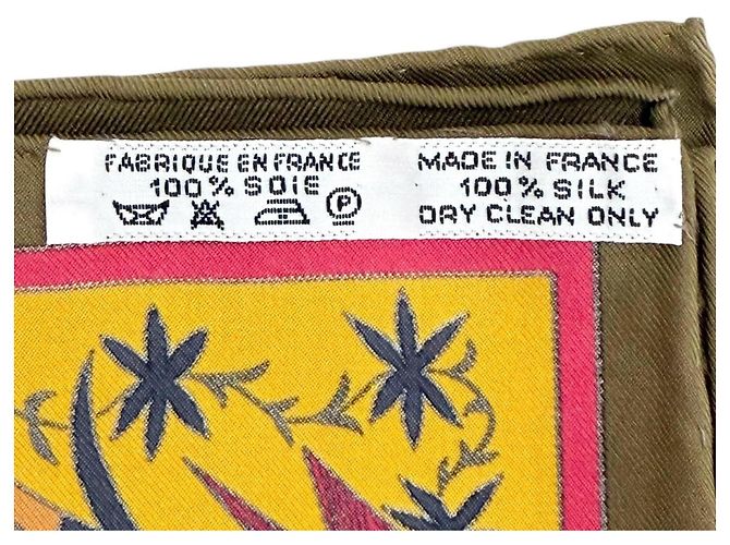 Pañuelo Hermès Kachinas 100% Seda Castaño Caqui - vista 8