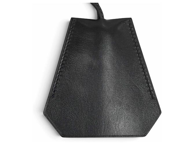 Hermès Collana con ciondolo Clochette in pelle vintage HERMES Nero - vista 3