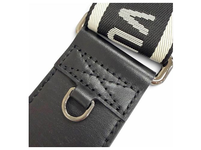 Louis Vuitton 2024 Logo Jacquard Leather Shoulder Strap Preto Branco - vista 6