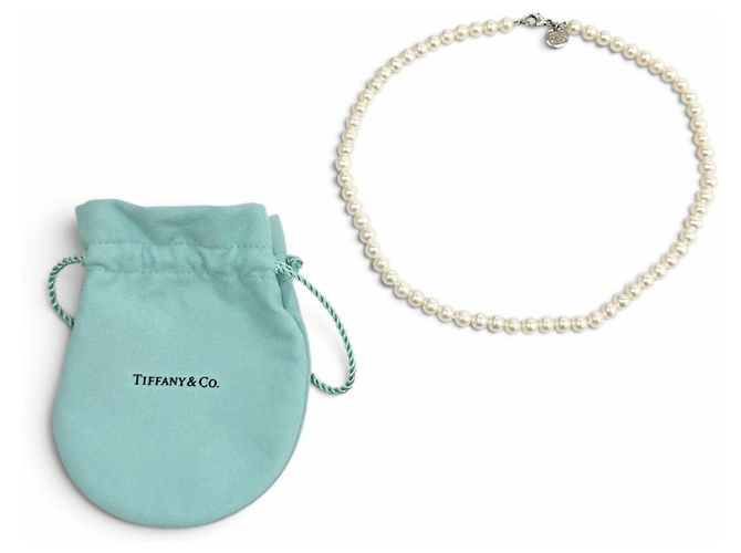 Autre Marque Tiffany Ziegfeld Collection Perlenkette Weiß - Ansicht 2