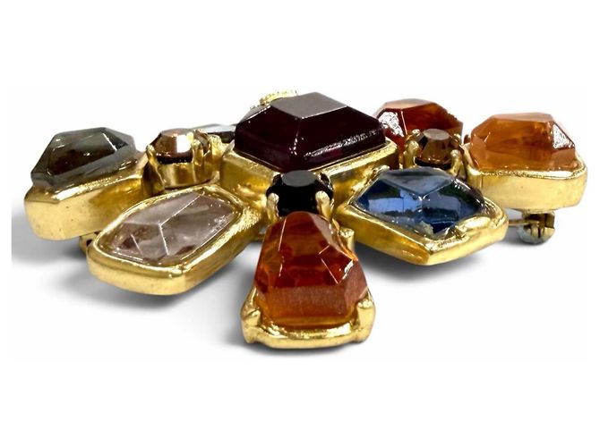 Chanel Vintage 01A Coco Mark Gripoix Brosche Mehrfarben - Ansicht 3