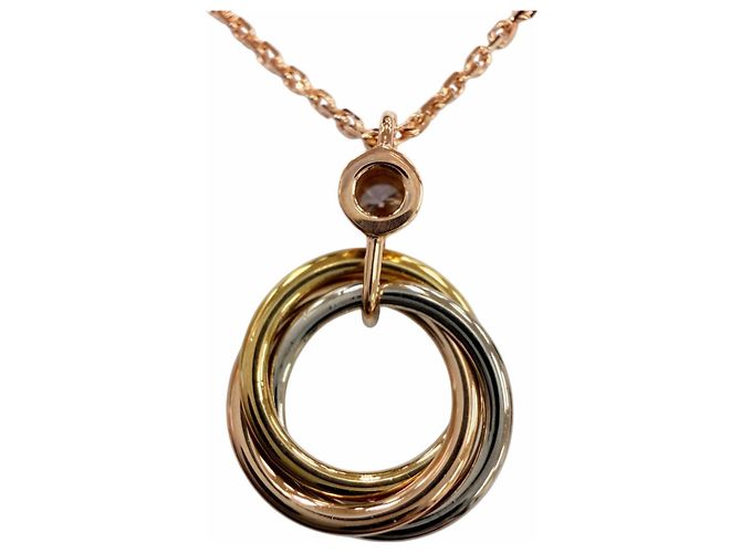 Cartier Trinity Anhänger Halskette Diamanten Golden - Ansicht 3
