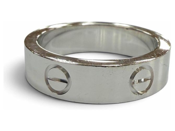 Bague Anneau Cartier en Or Blanc et Saphir Doré - vue 3