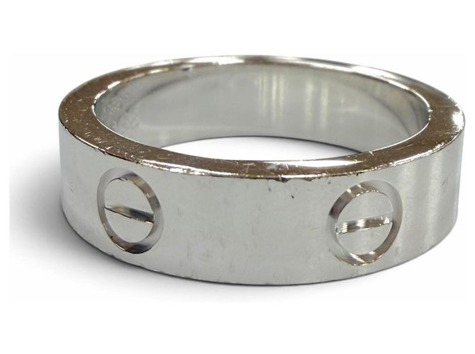 Bague Anneau Cartier en Or Blanc et Saphir Doré - vue 5