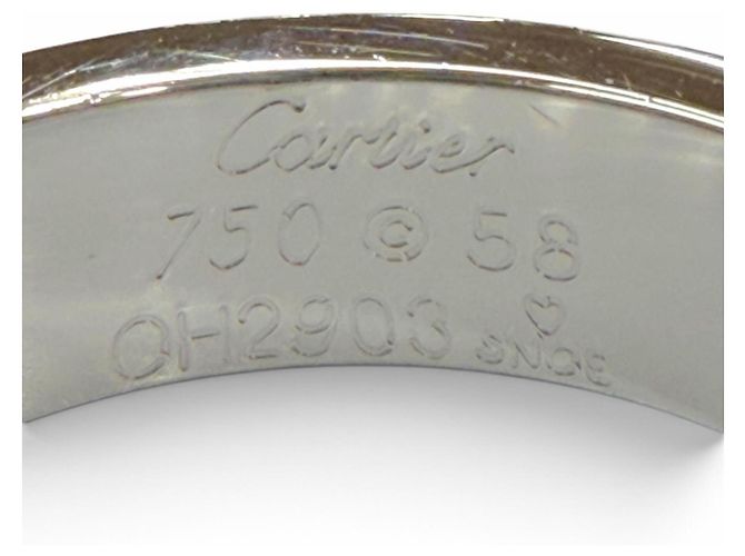 Bague Anneau Cartier en Or Blanc et Saphir Doré - vue 6