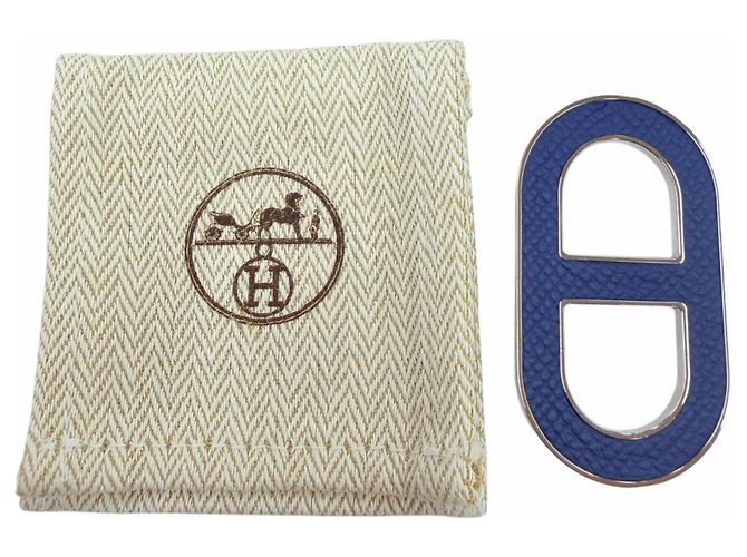 Hermès Hermes Chaine d'Ancre Brosche Silber Marineblau - Ansicht 2