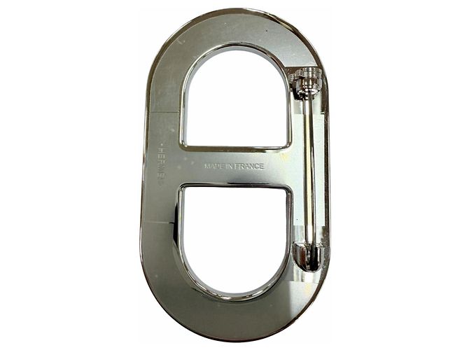 Hermès Hermes Chaine d'Ancre Brosche Silber Marineblau - Ansicht 3