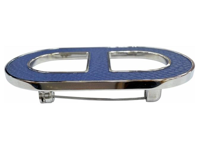 Hermès Hermes Chaine d'Ancre Brosche Silber Marineblau - Ansicht 4