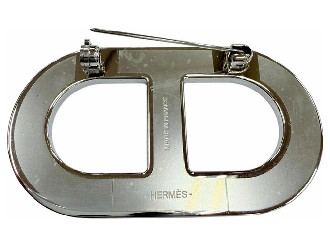 Hermès Hermes Chaine d'Ancre Brosche Silber Marineblau - Ansicht 5
