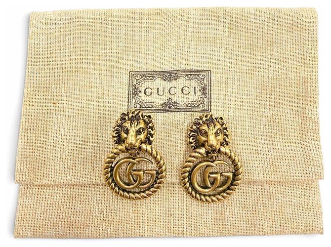 Orecchini a clip Gucci GG Marmont Lion Head D'oro - vista 2
