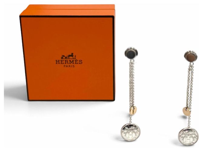 Hermès Orecchini a lobo Hermes 2024 Ex-Libris Oro e Argento D'oro - vista 2