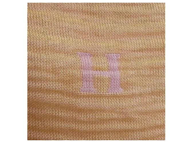 Hermès Estola reversível de seda Hermes Rosa Laranja - vista 6