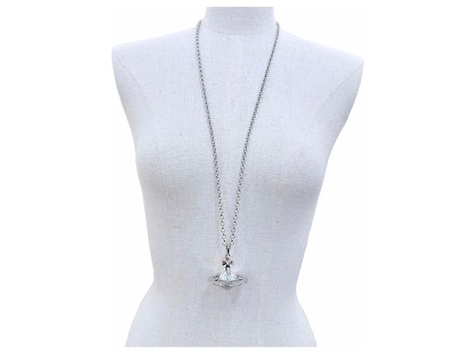 Collana Vivienne Westwood Orb Small Howlite Argento Bianco - vista 2