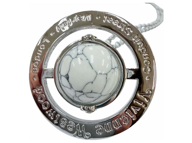 Collana Vivienne Westwood Orb Small Howlite Argento Bianco - vista 5
