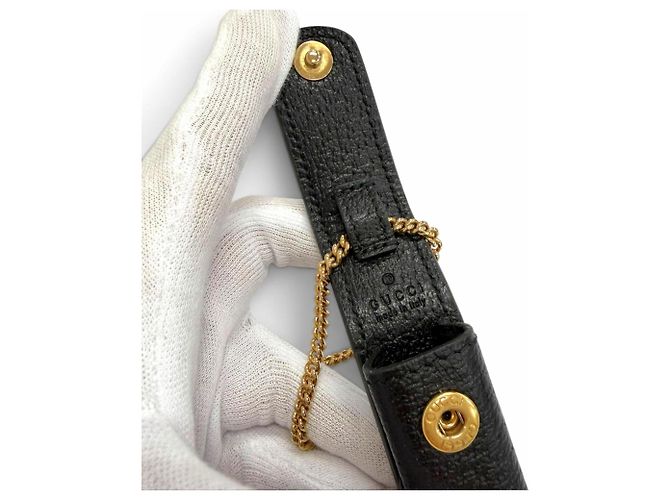 Gucci GG Marmont Leder-Lippenstiftetui Schwarz - Ansicht 8