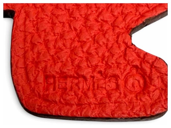 Hermès Petit H GM Red Navy Leather Turtle Bag Charm Rosso Blu navy - vista 8