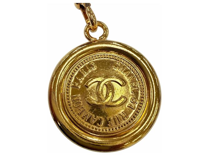 Chanel Vintage Kettengürtel mit Metall-Logo Schwarz Golden - Ansicht 5