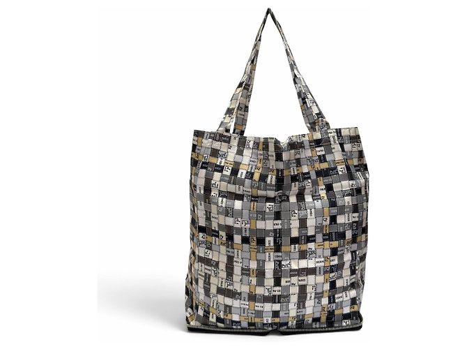 Hermès Bolso Tote HERMES Silky Pop Bolduc Check Leather Buffle Skipper Negro - vista 4