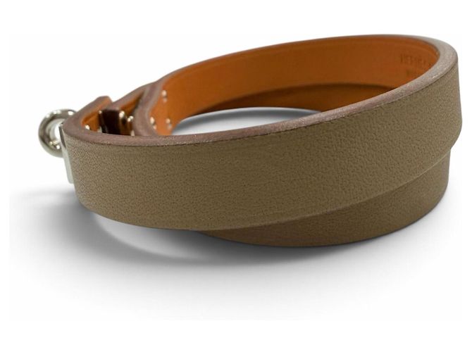 Hermès Bracciale Hermes Mini Kelly Double Tour in pelle Etoupe Gray Taupe - vista 3