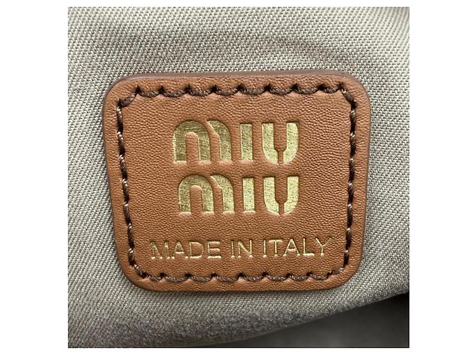 Miu Miu 5NE841 Spirit Gabardine Pouch Marrone Verde - vista 11