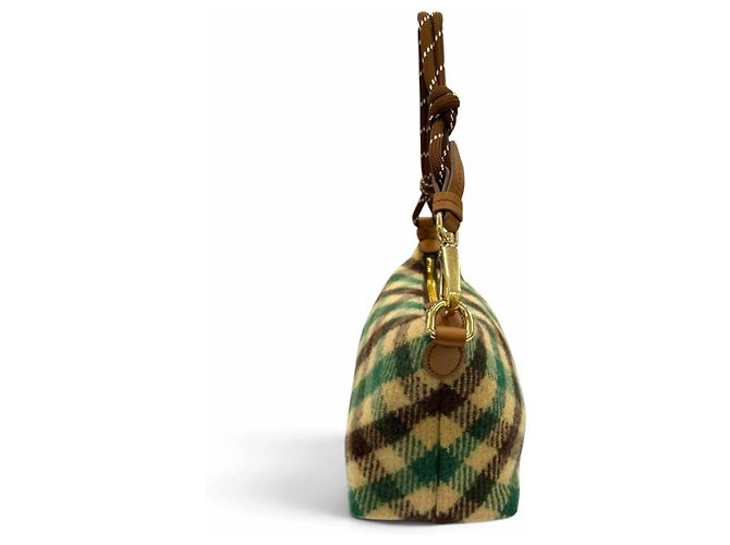 Miu Miu 5NE841 Spirit Gabardine Pouch Marrone Verde - vista 4