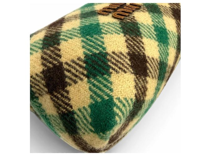 Miu Miu 5NE841 Spirit Gabardine Pouch Marrone Verde - vista 7