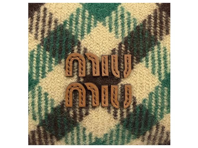 Miu Miu 5NE841 Spirit Gabardine Pouch Marrone Verde - vista 9