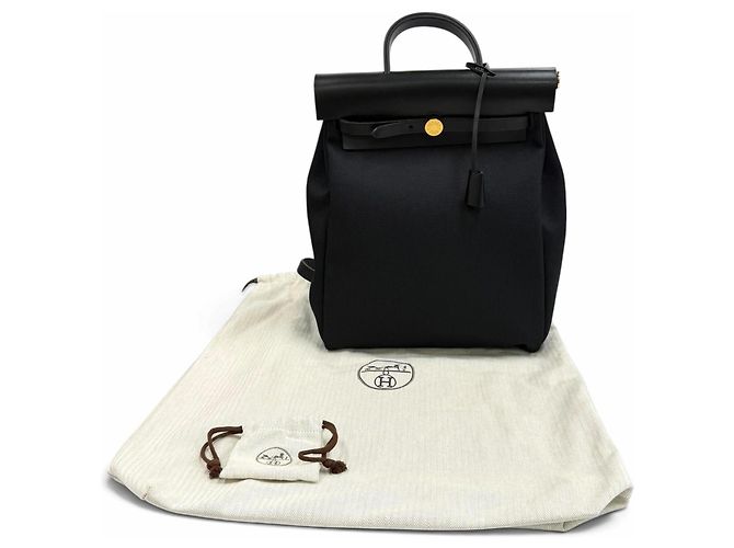 Hermès Herbag Zip Ad PM Rucksack Schwarz - Ansicht 2