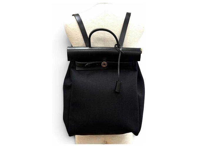 Hermès Herbag Zip Ad PM Rucksack Schwarz - Ansicht 3
