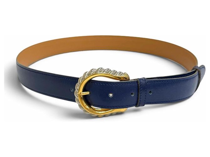 Hermès Hermes Vintage 1993 Leather Belt Blue Navy blue - view 2