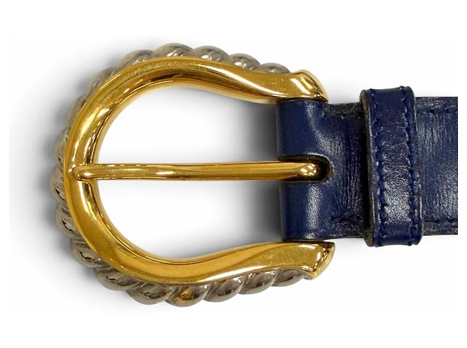 Hermès Hermes Vintage 1993 Leather Belt Blue Navy blue - view 6