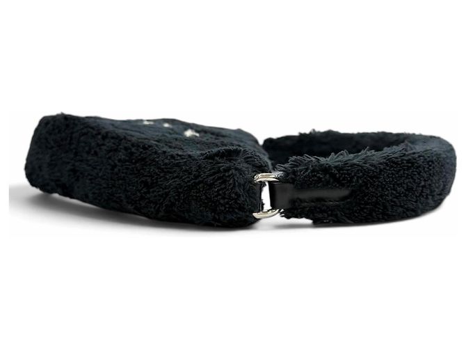 Prada Tasche aus blauem Frottee mit Dreiecks-Logo Marineblau - Ansicht 3