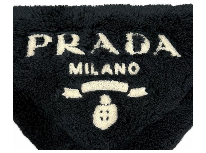 Prada Tasche aus blauem Frottee mit Dreiecks-Logo Marineblau - Ansicht 8