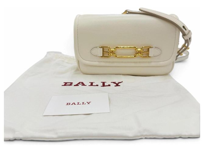 Borsa a tracolla in pelle con catena Bally VIVA XS 03 in Ivory Crudo - vista 2
