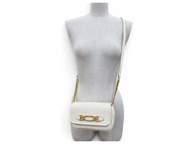 Borsa a tracolla in pelle con catena Bally VIVA XS 03 in Ivory Crudo - vista 3