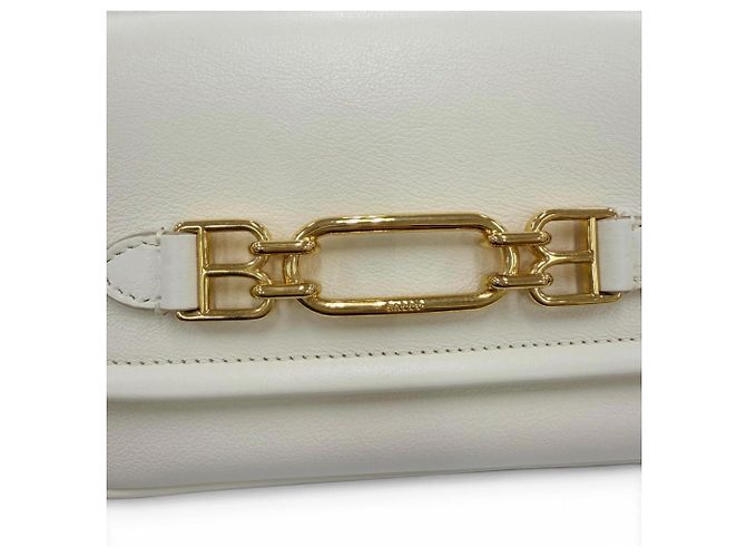 Borsa a tracolla in pelle con catena Bally VIVA XS 03 in Ivory Crudo - vista 9