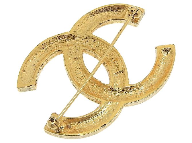 Broche Chanel Coco Mark avec strass Doré - vue 2