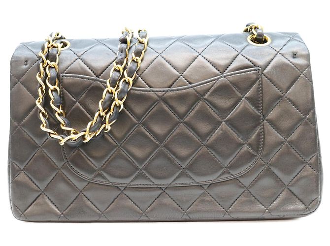Bolso de hombro Chanel de piel de cordero acolchada negra Negro - vista 3