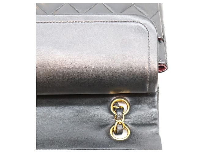 Bolso de hombro Chanel de piel de cordero acolchada negra Negro - vista 8