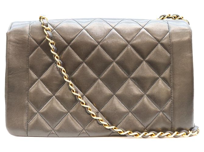 Borsa a tracolla Chanel A01165 Diana 25 in pelle d'agnello nera Nero - vista 3