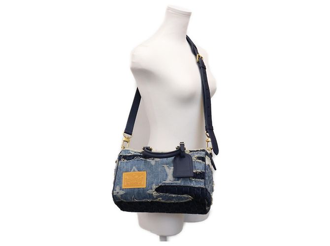 Borsa Louis Vuitton Damier Denim & Monogram Patchwork - vista 12