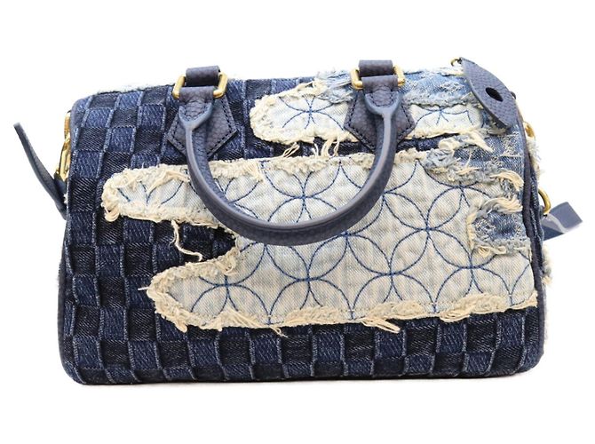 Borsa Louis Vuitton Damier Denim & Monogram Patchwork - vista 3