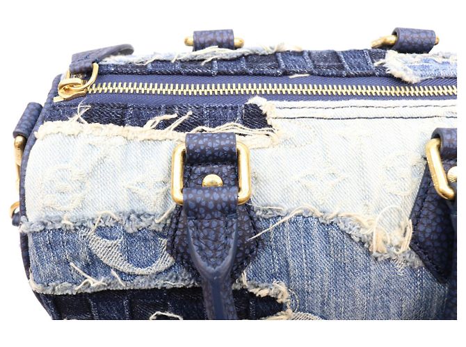 Borsa Louis Vuitton Damier Denim & Monogram Patchwork - vista 9